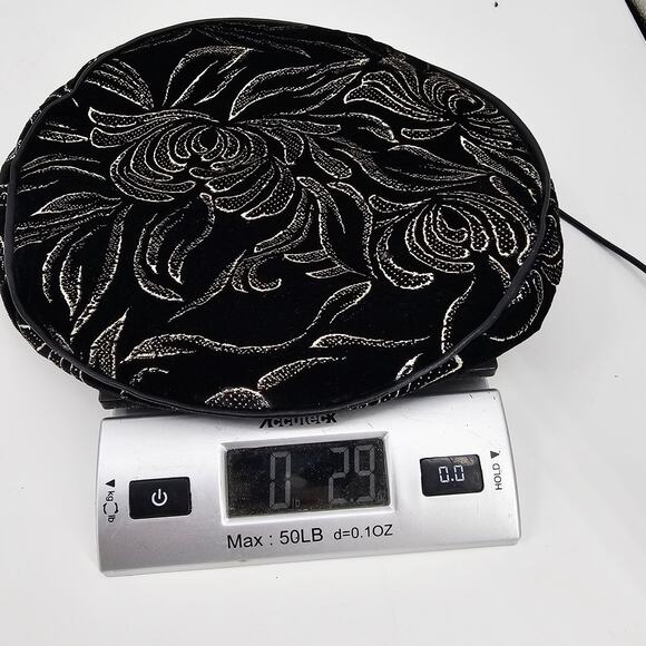 VTG Hat Evening Cocktail Cap Black & Gold Velvet Beret Dressy Formal Size XL - Picture 8 of 8